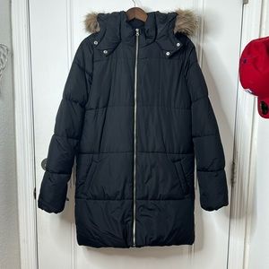 Old Navy long Frost Free hooded puffer jacket